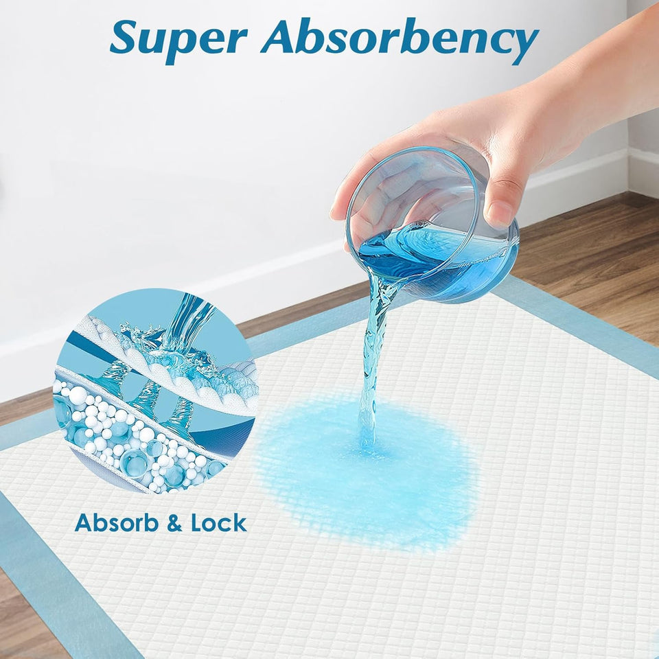 Wowflash Super Absorbency Disposable Leakproof Underpads with Quick Drying for Baby, Adults, PLppy, Dog Bed Pee Pads, Extra Large, XXL Incontinence Pads, 30” x 36”, 50 Count