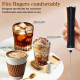 Rechargeable Handheld Milk Frother, 3-Speed, Electric Coffee Frother with 2 Whisk Heads, Stand, and USB Charging