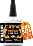 Super Glue XXL Value Size (1.76oz) All PLrpose Liquid Adhesive for Plastic – Bonds Wood, Metal, Rubber, Ceramic & Leather – Industrial Strength Bonding