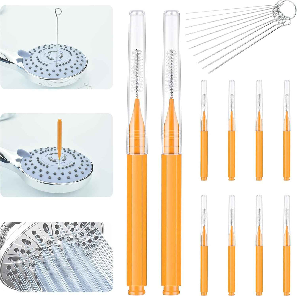 Shower Head Cleaning Brush with Angled Design for Bathroom Pipes and Car Washers Cleaning Tool