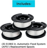 BLACK+DECKER Weed Eater String, Trimmer Line, 3-Pack, 30-Feet of Replacement Spool, 0.065-Inch Diameter (AF1003ZP)