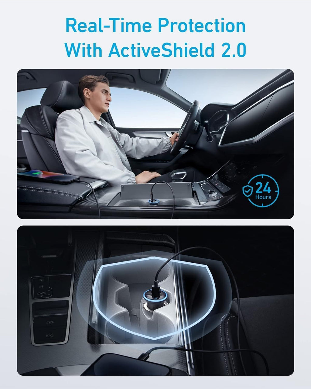 Anker 323 USB C Car Charger Adapter, 52.5W Cigarette Lighter Charger with 30W PowerIQ 3.0 Fast Charging Cable for iPhone 17/17 Pro Max/16/15/14 Series, Galaxy S25/24/23, Pixel, iPad, AirPods and More - Rayz Mart
