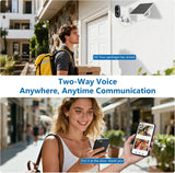 2K Security Camera Wireless Outdoor,Solar Powered WiFi Cameras for Home Security with Motion Detection,Color Night Vision(Spotlight),Instant Alert,2-Way Audio,Siren&SD/Cloud Storage,IP65,2.4GHz,2 Pack