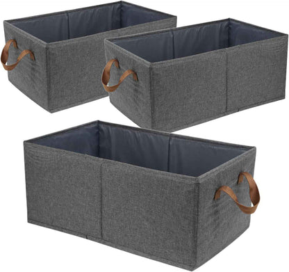 Large Capacity Foldable Closet Organizer Storage Bins 3-Piece Clothing and Toy Organizer System
