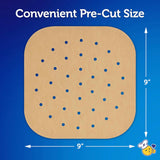 Reynolds Kitchens Air Fryer Liners Disposable, Unbleached Parchment Paper Sheets, 50 Count