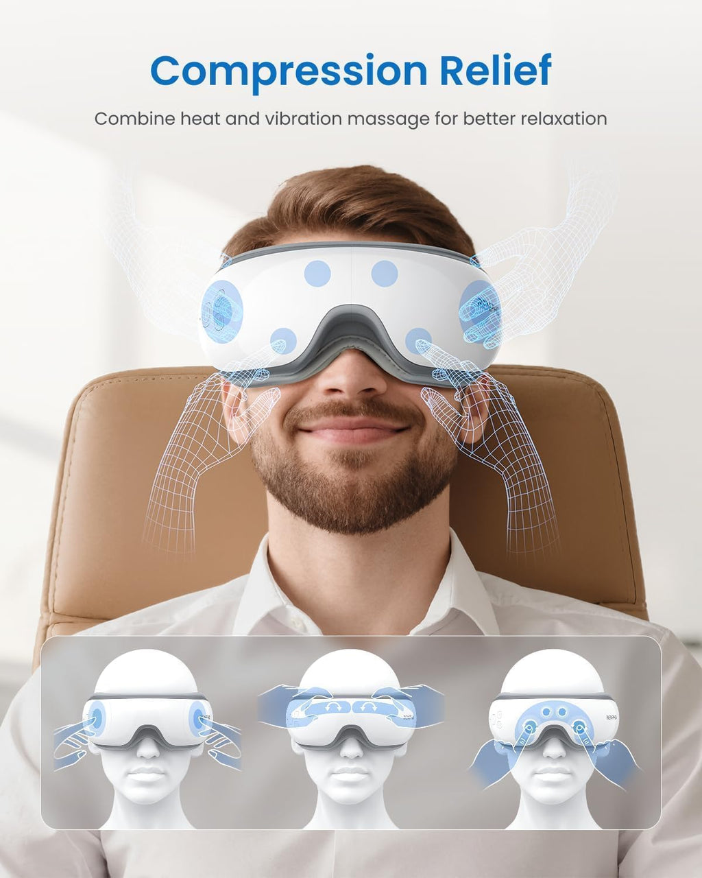 RENPHO Eye Massager with Heat, Birthday Gifts for Women Men Her, FSA Eligible HSA Eye Mask for Migraine,Sleep Mask for Dry Eyes Relax, Reduce Strain for Men Dad Eyeris 1