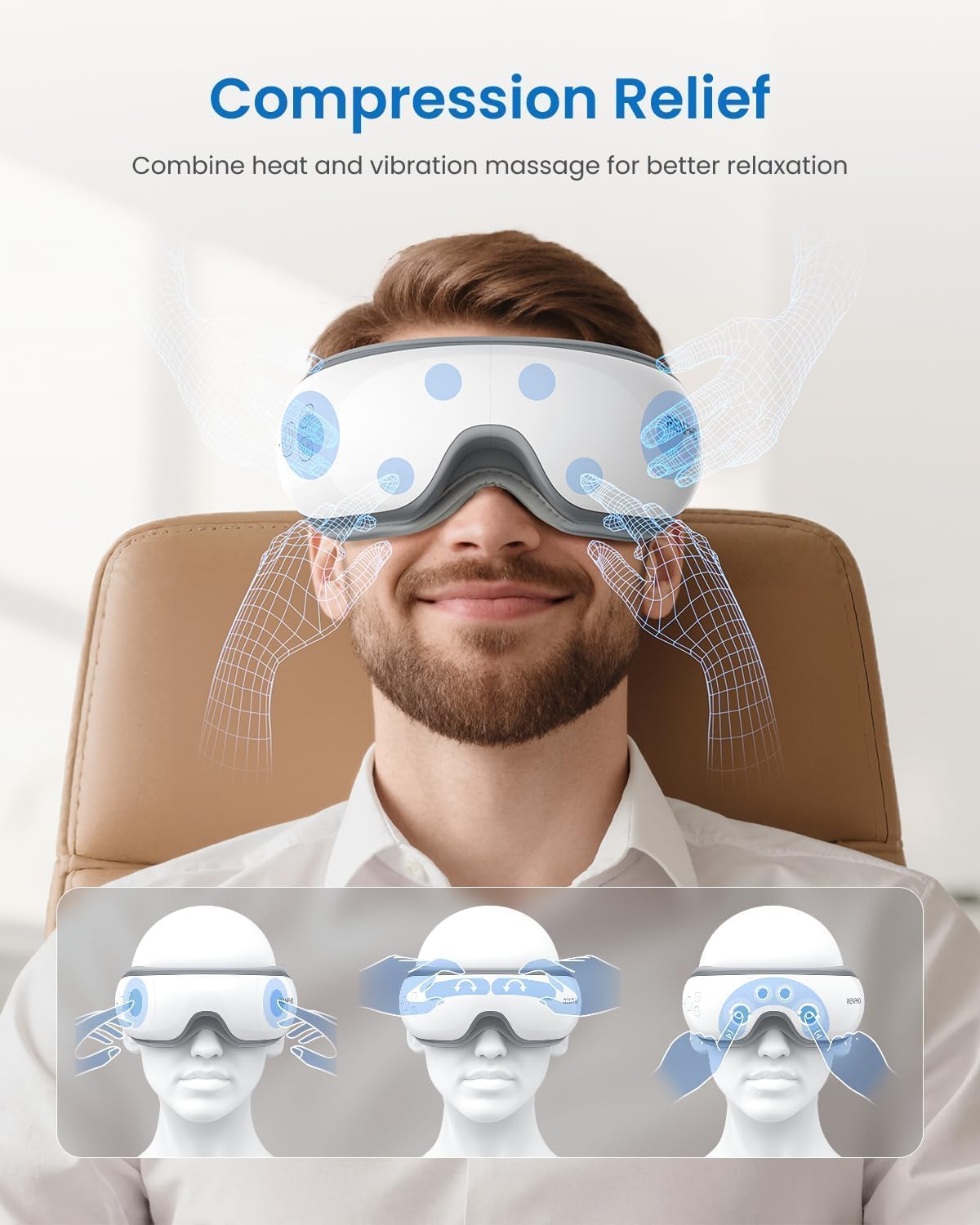 RENPHO Eye Massager with Heat, Birthday Gifts for Women Men Her, FSA Eligible HSA Eye Mask for Migraine,Sleep Mask for Dry Eyes Relax, Reduce Strain for Men Dad Eyeris 1