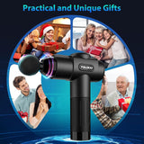 TOLOCO Massage Gun, Deep Tissue Back Massage for Athletes for Pain Relief, Percussion Massager with 10 Massages Heads & Silent Brushless Motor, Mothers Day Gifts, Black