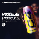 C4 Performance Energy Drink | Strawberry Blast | Zero Sugar Carbonated Preworkout Energy | 200mg Caffeine with Beta Alanine | 16 Fl Oz (12 Pack)