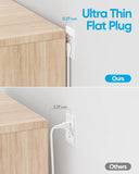 Power Strip Surge Protector, Olcorife Ultra Thin Flat Plug Extension Cord 5ft, 6 Outlets 3 USB Ports(1 USB C), 3 Sided Outlet Extender for Home Office Travel Dorm Room Essentials, White