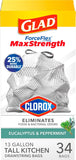 Glad Tall Kitchen Trash Bags 13 Gallon, MaxStrength Cherry Blossom Garbage Bags, Drawstring, 90 Count - PureLivingMart