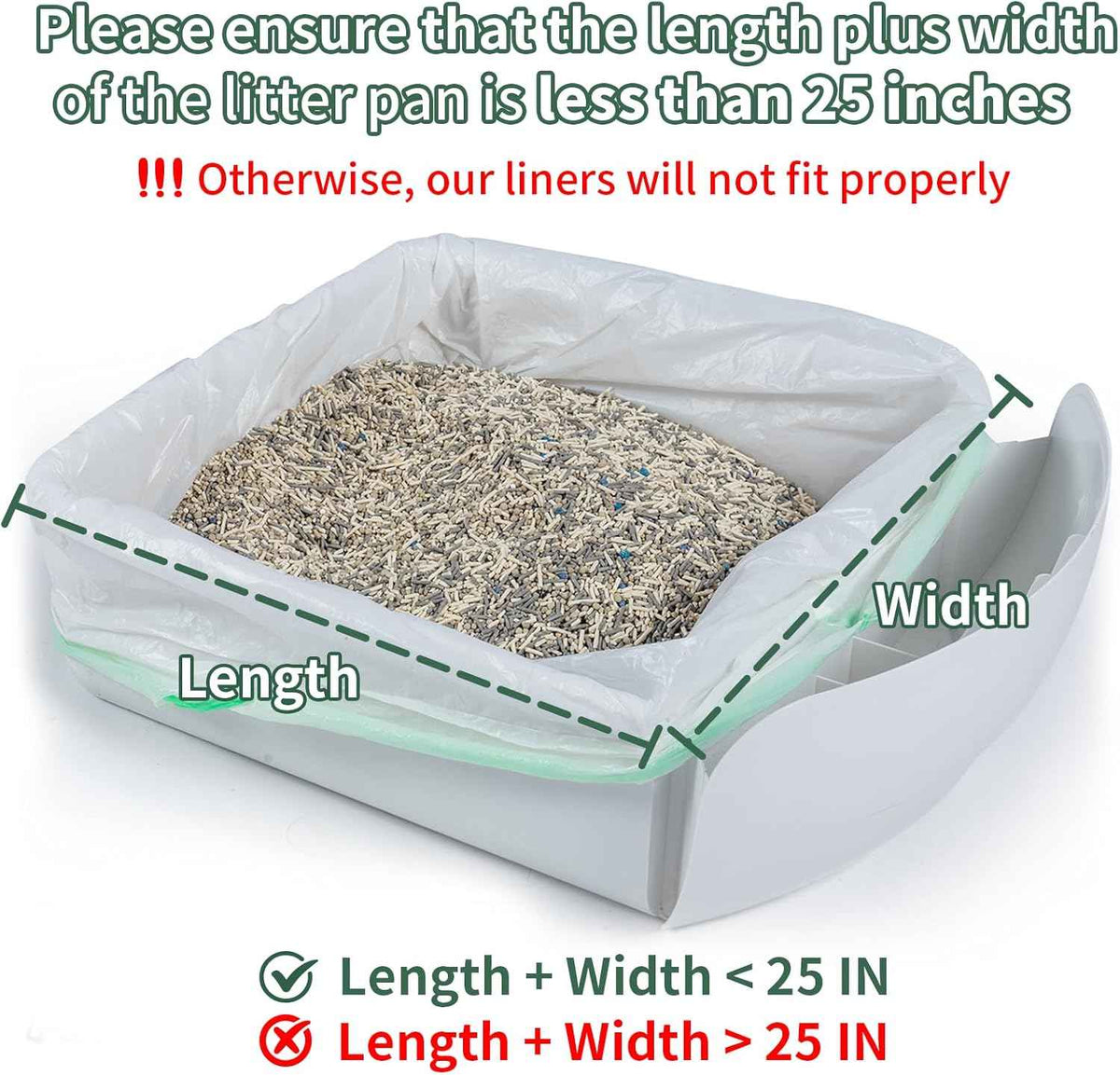 anwa 40-count heavy-duty extra thick cat litter box liners for automatic and robot litter boxes