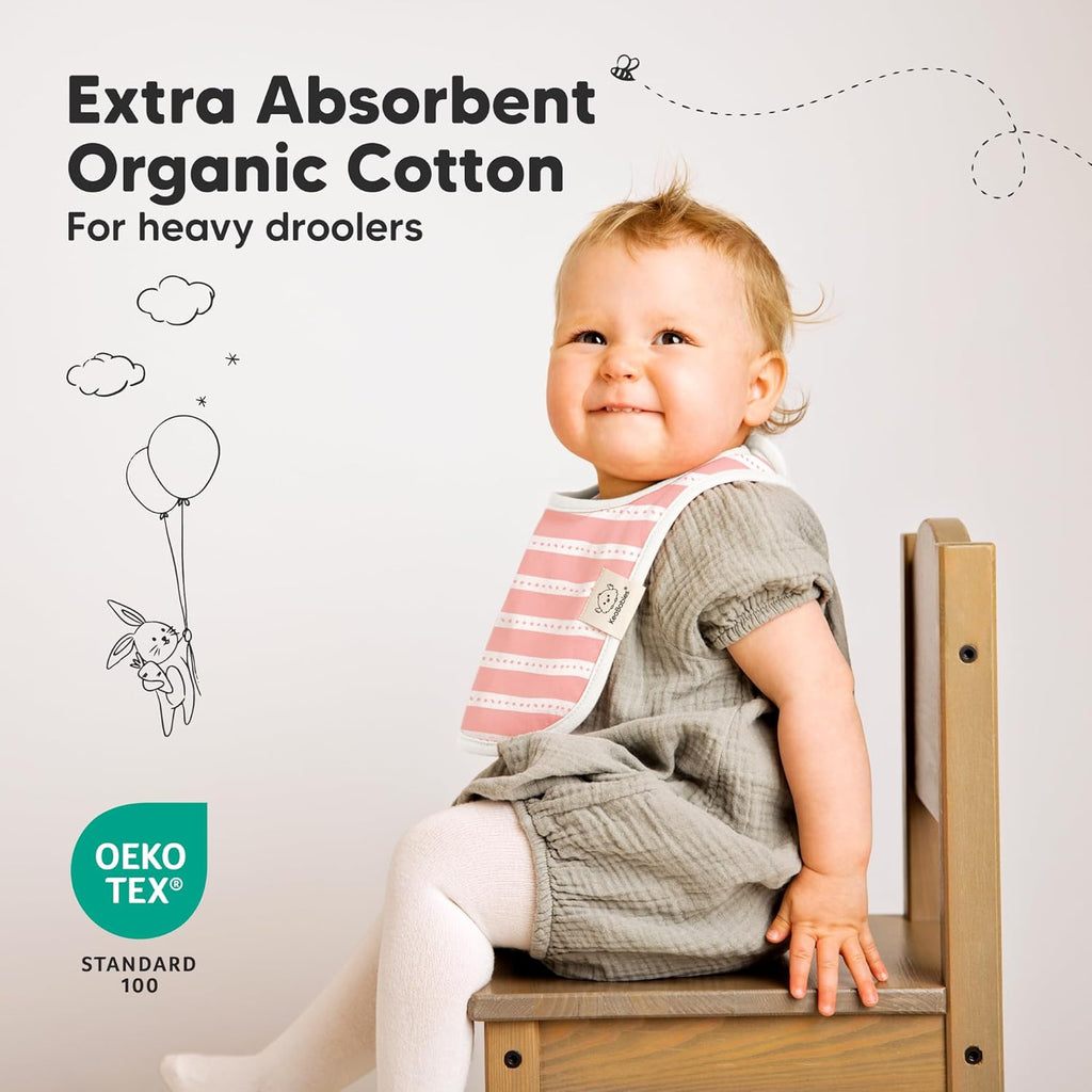 8-Pack Organic Baby Bibs for Boys, Girls - Soft Cotton Drooling and Teething Bibs for Baby Girl & Boy, Extra Absorbent, Easy To Clean & Put On for Toddler, Newborn, Infant 0-24 Months (Sweet Charm)