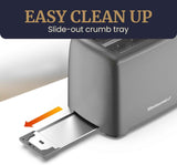 Elite Gourmet 2-Slice Cool-Touch Toaster with 6 Toast Settings, Cancel Function, and Extra-Wide Slots for Bagels, Waffles, and Muffins