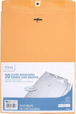 Mead Envelopes, 9" x 12", Clasp Closure, Brown Kraft All-PLrpose 24-lb Paper Mailing Envelopes, 20 Count (76020)
