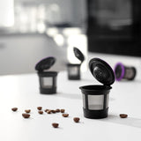 4 Black Reusable K Cups for Keurig Coffee Makers - Compatible with Keurig K-Classic, K-Select, K-Duo, K-Elite, K-Latte