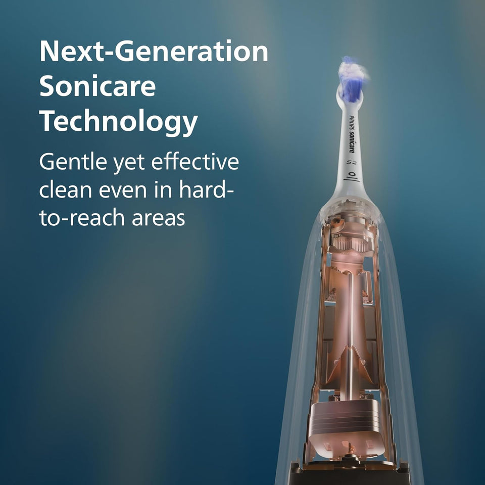Philips Sonicare 6500 Series Electric Toothbrush - Next-Generation Sonicare Technology, Pressure Sensor, 9 Brushing Settings, SmarTimer, BrushPacer, 21-Day Runtime, Travel Case, White, HX7410/10