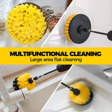 Holikme 6Pack Drill Brush Power Scrubber Cleaning Brush Extended Long Attachment Set All PLrpose Drill Scrub Brushes Kit for Grout, Floor, Tub, Bathroom and Kitchen Surface,Scratch Brushes（Yellow）