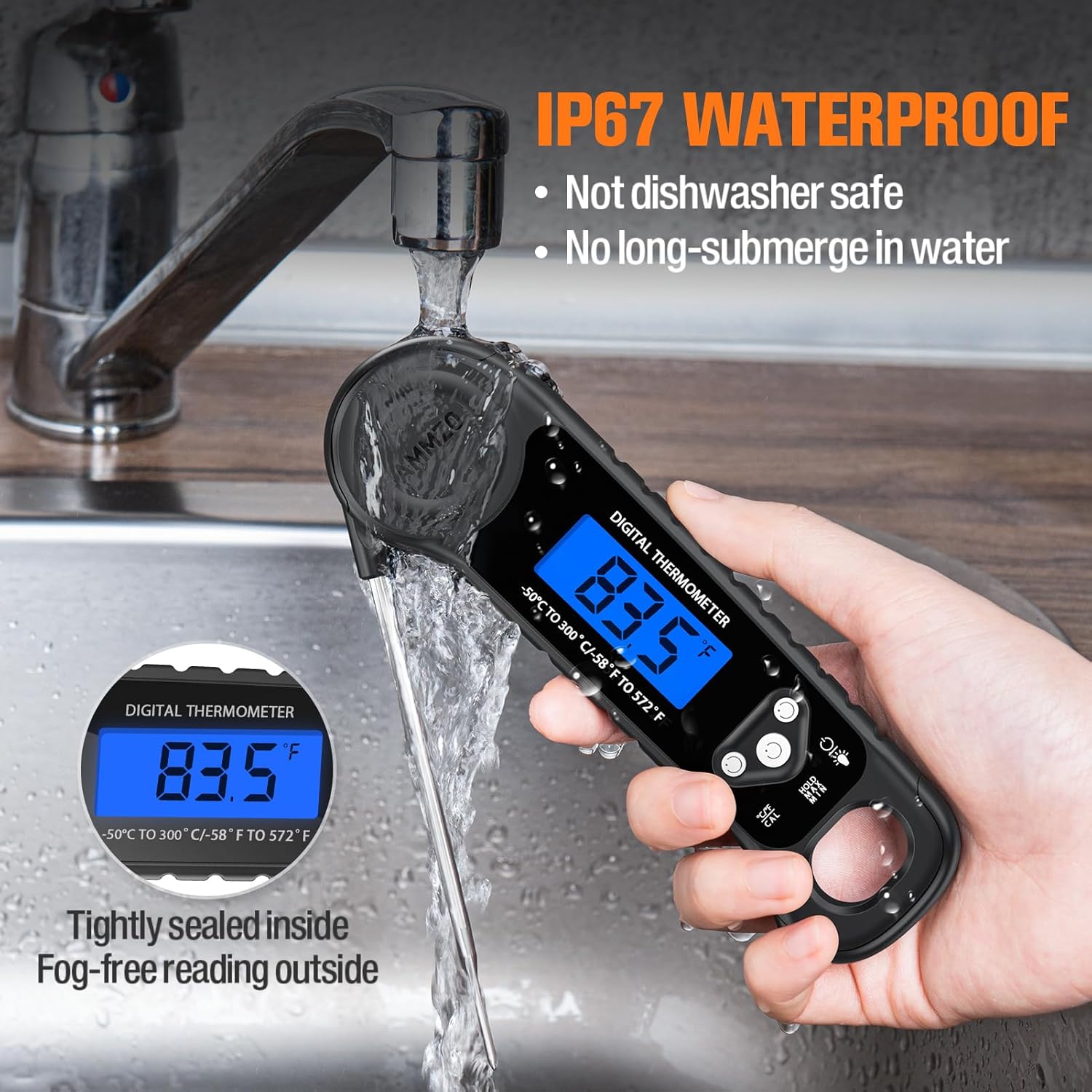 Meat Thermometer Digital, Instant Read Food Thermometer for Cooking, Grilling, Baking, Frying & Candy Making, Essentials Kitchen Gadgets Accessory, Gifts for Men Women Dad Mom Birthday