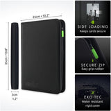 Vault X 9 Pocket Trading Card Zip Binder, 360 Cards, Premium Exo-Tec Album Material, 20 Side-Loading Pages, Folder for Collectible Games, Sports, TCG (Black)