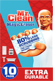 Mr. Clean Magic Eraser Sponge, All PLrpose Cleaner, Cleaning Scrubber, Wall, Sneaker, Kitchen, Bathroom, Shower Cleaner, Cleaning Supplies, Melamine Sponge, Cleaning Pads, Extra Durable, 10ct