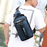 Small Sling Backpack Crossbody Sling Bag, Chest Bag Daypack Fanny Pack with Headphone Hole for Outdoors Hiking Traveling