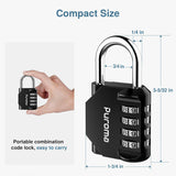 PLroma 2 Pack Combination Lock for Locker 4 Digit Outdoor Waterproof Padlock for School, Gym, Sports, Fence, Toolbox, Gate, Case, Outdoor, Hasp Storage (Black)