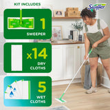 Swiffer Sweeper 2-in-1 Floor Cleaning Mop Starter Kit - Dry & Wet Multi-Surface Refills (20-Piece Set)