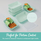 Bentgo Prep - 20-Piece 1-Compartment Reusable Meal Prep Containers with Lids, PFAS & BPA Free Materials, Durable, Microwave, Freezer, & Dishwasher Safe To Go Food Storage (Mint)