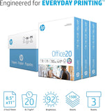 HP Printer Paper | 8.5 x 11 Paper | Office 20 lb | 3 Ream Case - 1500 Sheets | 92 Bright | Made in USA - FSC Certified | 112090C, White