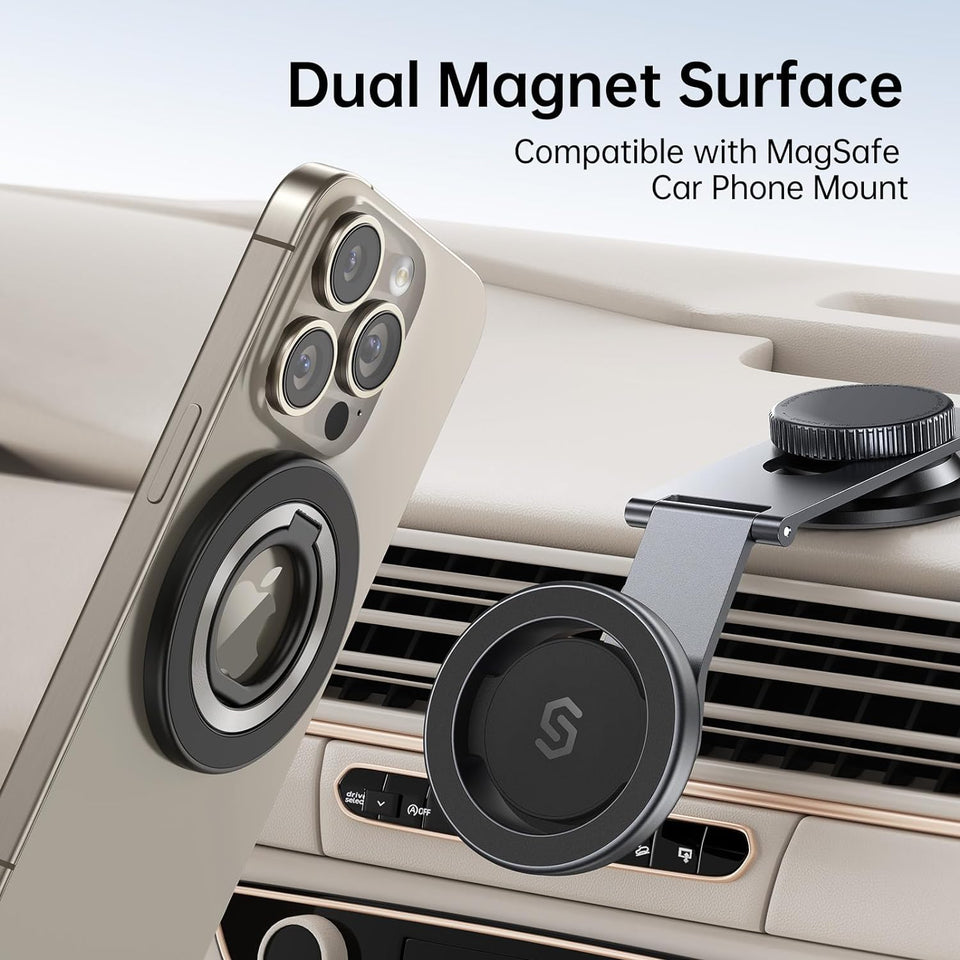 SYNPLIRE Magnetic Phone Ring Holder for MagSafe, 360° Rotation Cell Phone Grip Stand Finger Ring Kickstand Two-Sided Magnet Compatible with iPhone 17 Pro Max 16 15 14 13 12 MagSafe Accessories