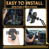 Phone Holders for Your Car, 2 in 1 Universal Cup Holder Expander Adjustable Base with Phone Mount, Long Arm with 360å¡Rotation Cup Holder Phones Mount for Car Compatible with All Smartphones - PureLivingMart