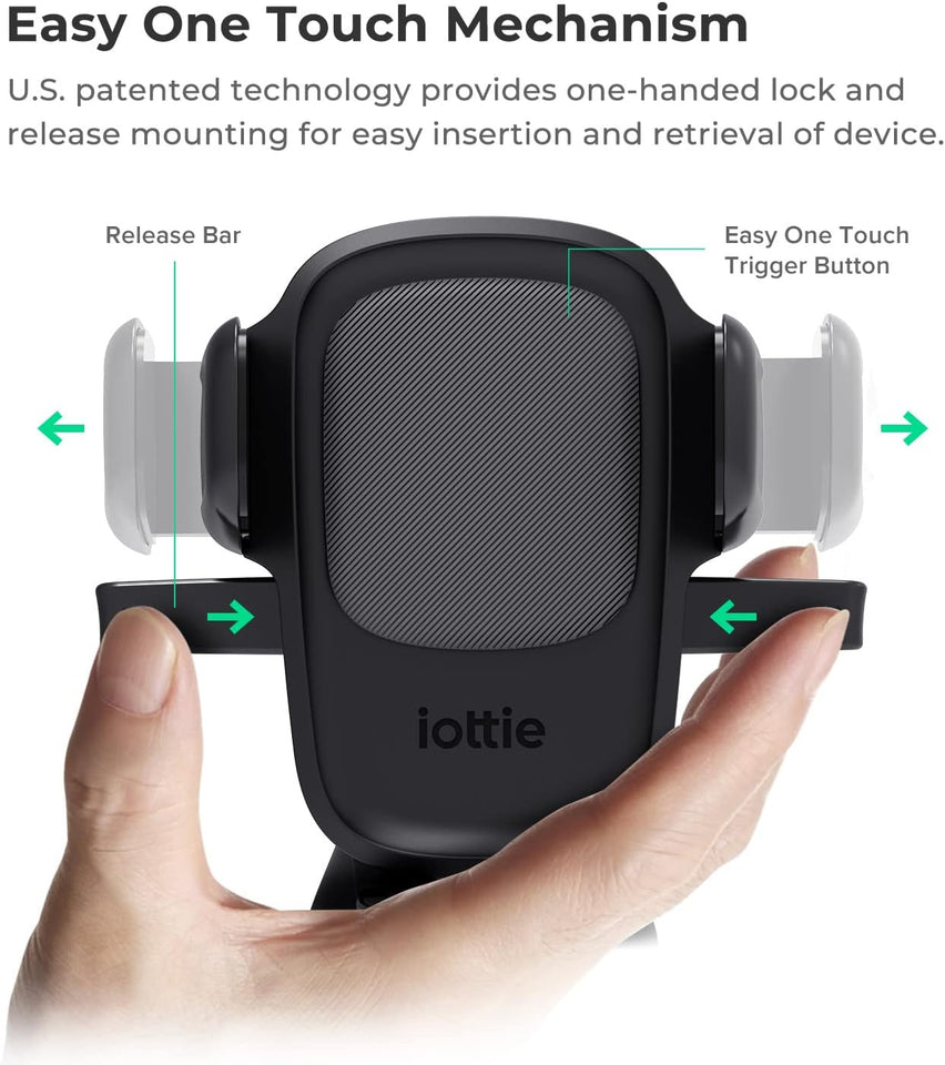 iOttie Easy One Touch Signature Dashboard & Windshield Universal Car Mount Phone Holder Desk Stand with Suction Cup Base and Telescopic Arm for iPhone, Samsung, Google, More Smartphones