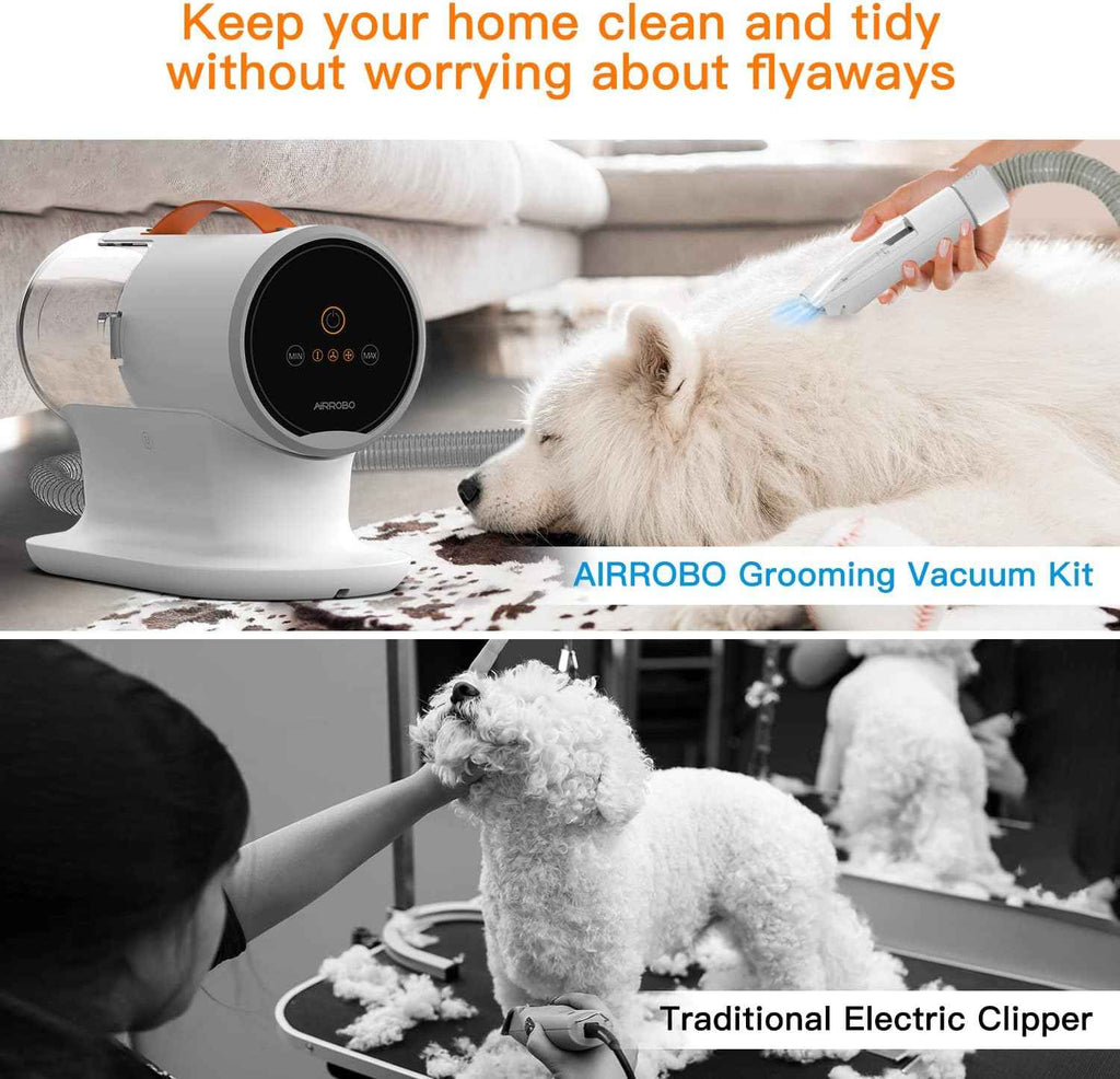 Airrobo PG100 12,000Pa Dog Grooming Vacuum Kit 2L Large Capacity Quiet Grooming Pet Hair