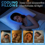 QUTOOL Cooling Pillow for Sleeping, CertiPLR-US Shredded Memory Foam Queen Pillows Set of 2, Cool Pillow for Hot Sleepers Adjustable Firm Pillow for Side, Back, Stomach Sleepers Soft Yet Support,White