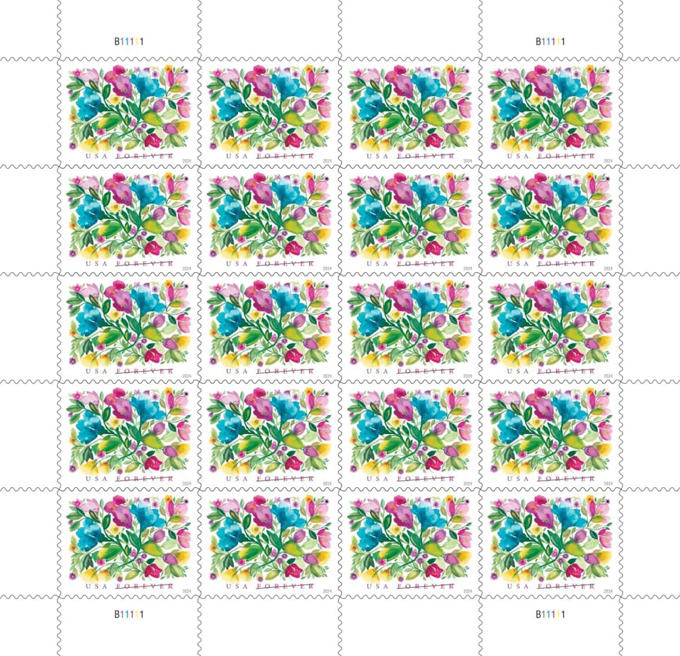 United States Postal Service Celebration Blooms (Sheet of 20) Forever Postage Stamps Scott #5849