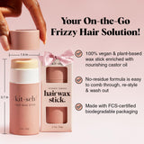 Kitsch Hair Wax Stick for Women & Men - Anti-Frizz and Fly Away Hair Tamer, No Residue Hair Finishing Stick | All Day Hold Styling Product - 2.7 oz