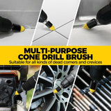 Holikme 6Pack Drill Brush Power Scrubber Cleaning Brush Extended Long Attachment Set All PLrpose Drill Scrub Brushes Kit for Grout, Floor, Tub, Bathroom and Kitchen Surface,Scratch Brushes（Yellow）