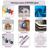 B7000 Jewelry Glue for Making, FITTDYHE 1PCS 50ML/1.69 fl oz Clear Adhesive for Rhinestone, Fabric, Multipurpose Super B-7000 for Phone Repair, Nail Art, Wood, Glass, Charms