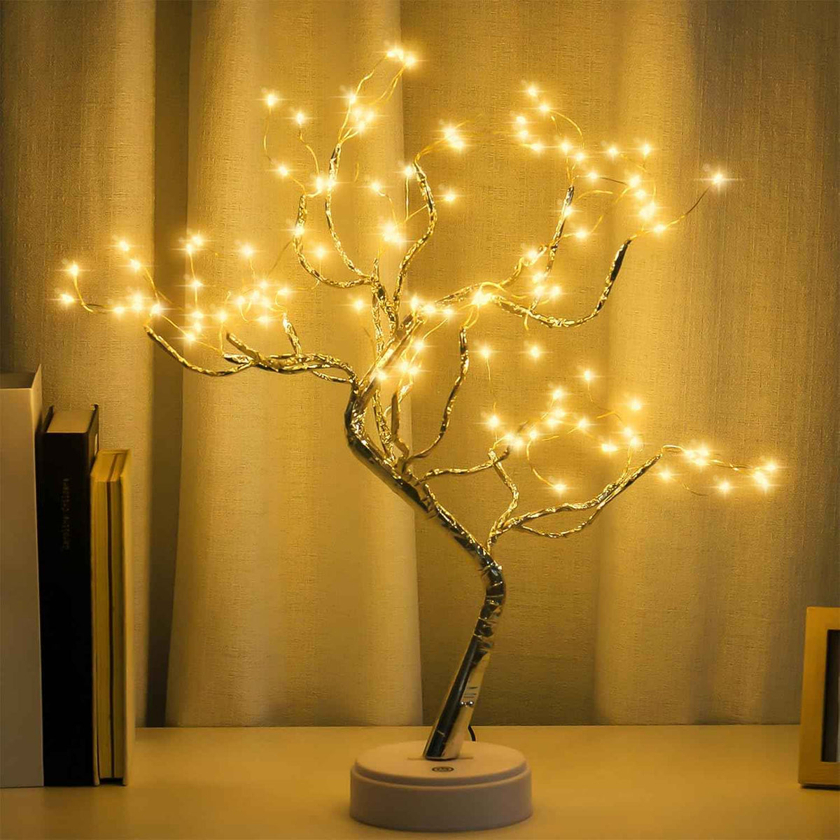 20" warm white LED tabletop bonsai tree light with 108 fairy lights, DIY artificial tree lamp for living room bedroom