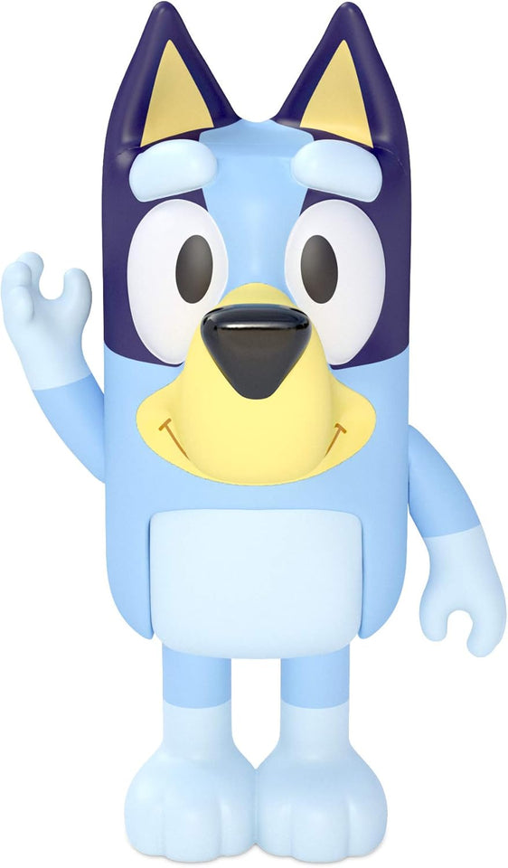 Bluey Family Figure Pack of 4, Robust Poseable Character Toys with Bingo, Chilli, and Bandit Figures, Toddler-Sized Animal Figurines for Kids Ages 3+