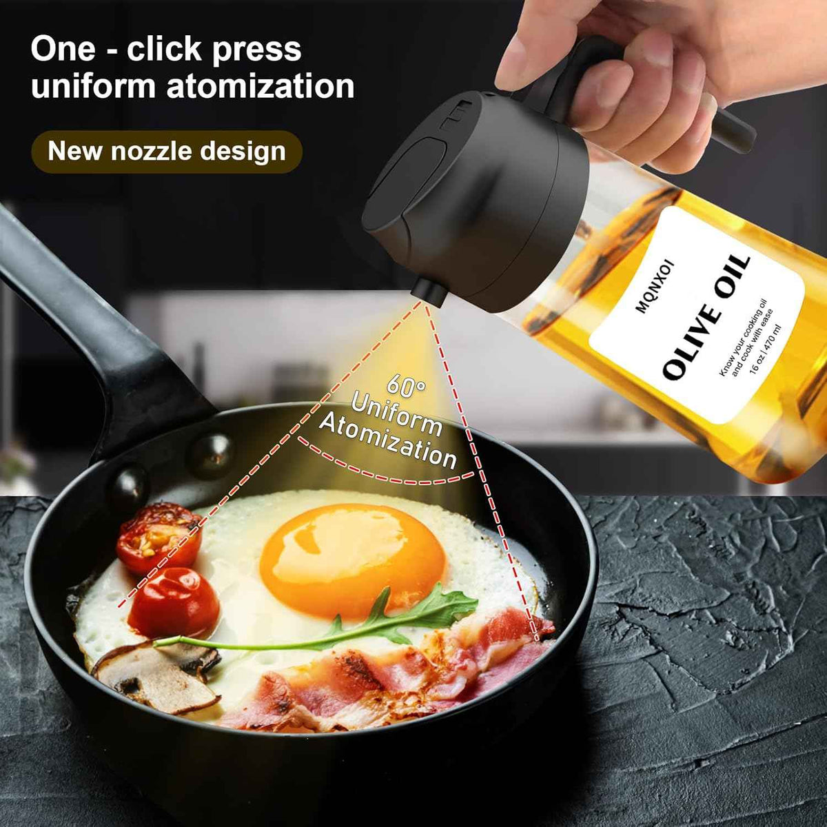 2 in 1 Glass Oil Sprayer Dispenser Olive Cooking Air Fryer Salad Kitchen Gadgets