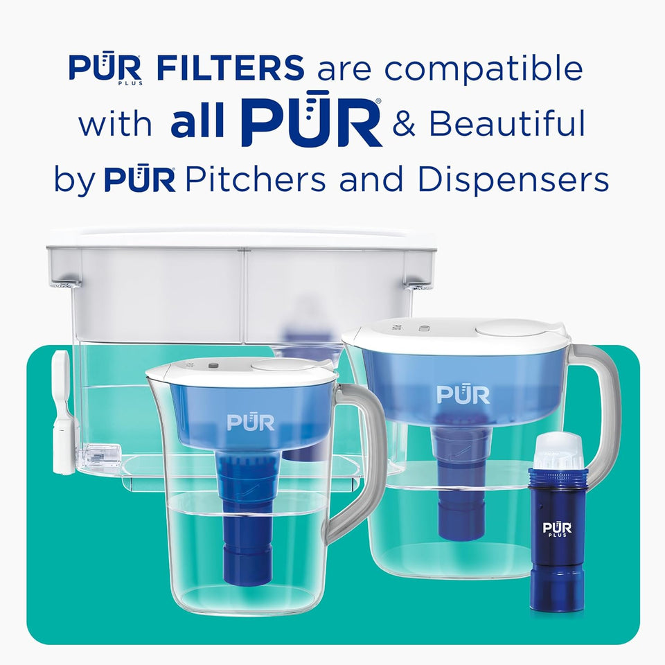 PLR Plus Water Filter Replacement for Pitchers & Dispensers, 6-Month Supply, 3 Count, Blue (PPF951K3)