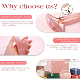 BAIMEI IcyMe Jade Roller & Gua Sha, Face Roller Redness Reducing Skin Care Tools, Self Care for Men Women, Massager for Face, Eyes, Neck, Relieve Fine Lines and Wrinkles - Rose Quartz