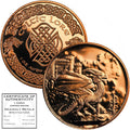Welsh Red Dragon Celtic 1 oz Pure .999 Copper Round Bullion Coin in Capsule with COA by Heavenly Metals