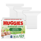 Huggies Natural Care Sensitive Baby Wipes, Hypoallergenic, 99% PLrified Water, 3 Refill Packs (624 Wipes Total)