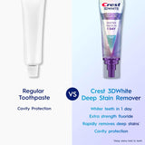 Crest 3D White Deep Stain Remover Toothpaste, Teeth whitening for Adults, 3.1oz, 2 Pack, Sensitivity Safe, Enamel Repair, Cavity Protection, Fluoride Toothpaste, Travel Size Toiletries