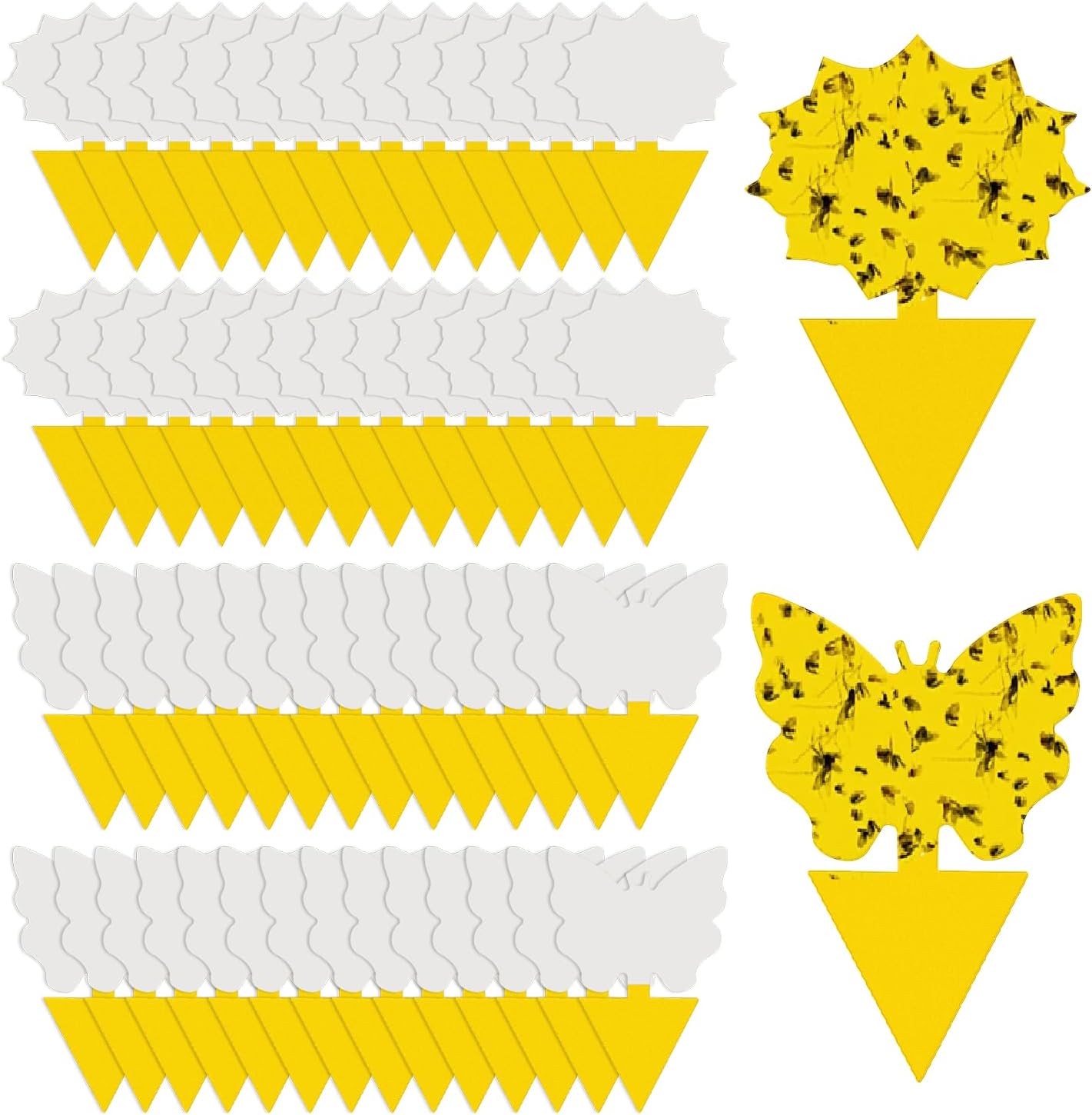 58 Pack Flying Insect Traps for Plants – Yellow Sticky Traps for Fungus Gnats, Flies & Flying Bugs, Indoor Outdoor Flying Bug Catcher for Pots, Garden & Kitchen, Kid & Pet Safe, Non-Toxic, Odorless