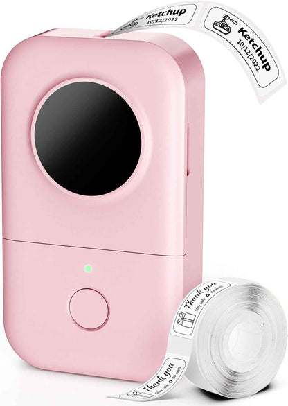 Phomemo Label Maker, D30 Portable Bluetooth Mini Label Printer Machine, Smartphone Handheld Thermal Sticker Small Labeler Multiple Templates Fonts Icon Inkless Custom Label for Home Kids, School Item
