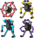 Gokeey Transformable Fidget Spinners Toys 4 Pcs for Kids and Adults Stress Relief Sensory Toys for Boys and Girls Age 8-13 Fingertip Gyros Easter Party Favors Birthday Gifts for Teens Travel Toys
